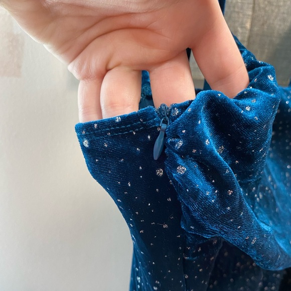 Cider NWOT VELVET OFF-SHOULDER STAR RUCHED MAXI DRESS XL - Picture 10 of 11